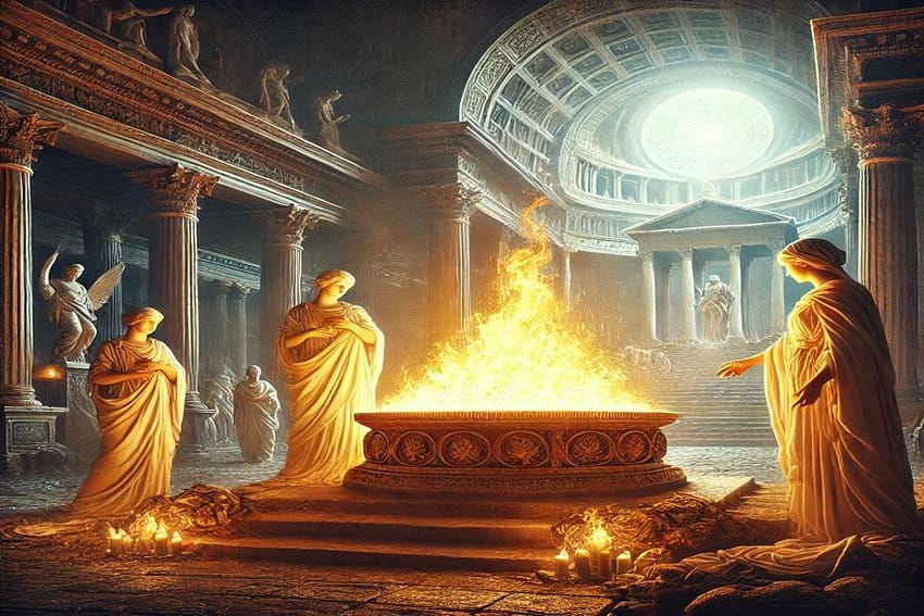 13 Unusual Ancient Roman Superstitions: Vestal Virgins and Their Sacred Fire. Featured image