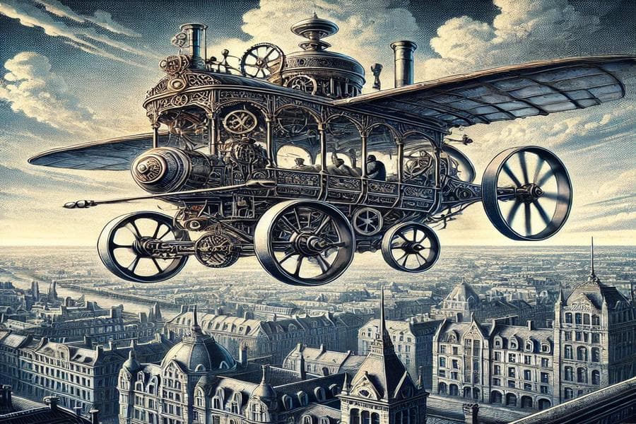 Artist impression Aerial Steam Carriage